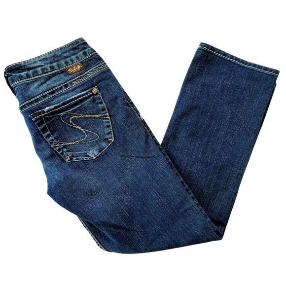 Silver Y2K Santorini Straight Leg Crop Jeans 27 Low Rise Western Cowgirl Denim - Picture 3 of 7